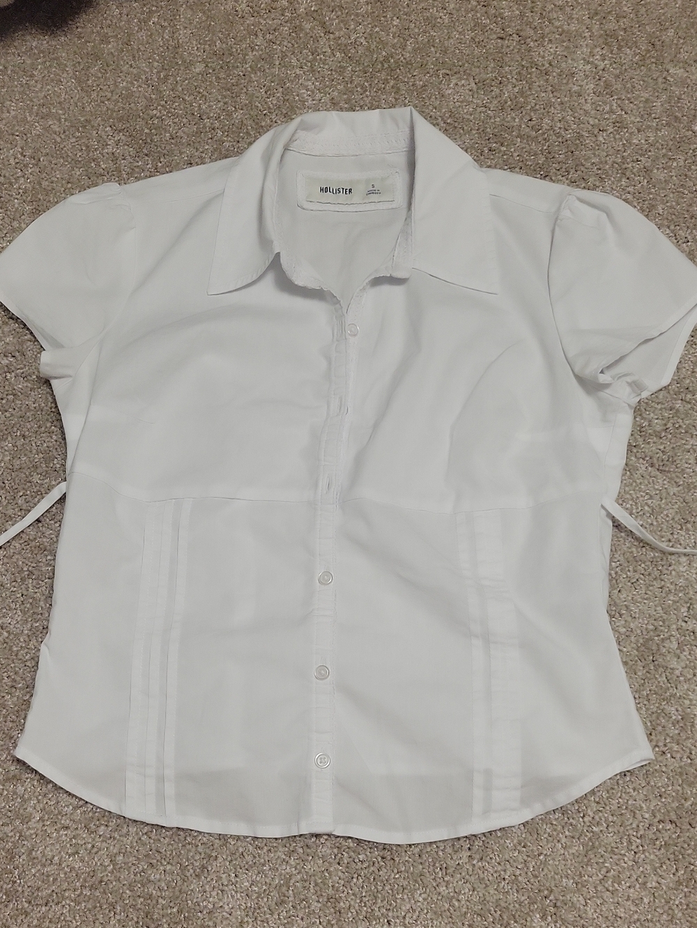 Hollister White Short Sleeve Button Blouse